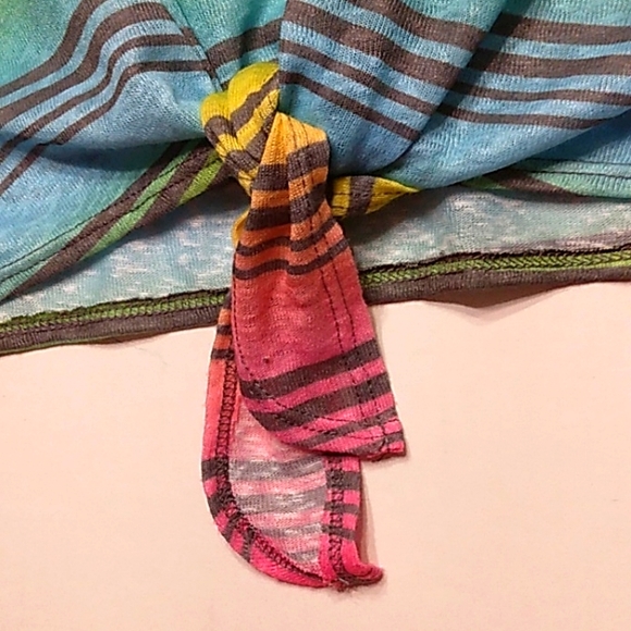 Brand New☆Women's JR Plus Sleeveless Rainbow Stripe Top☆2X - Picture 9 of 12